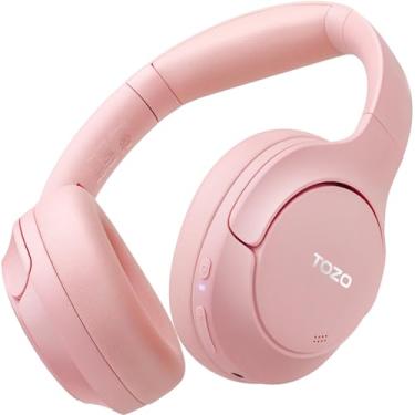 Imagem de Fones de ouvido com cancelamento de ruído ativo híbrido TOZO HT2, fones de ouvido sem fio com Bluetooth, 60 horas de reprodução, rosa