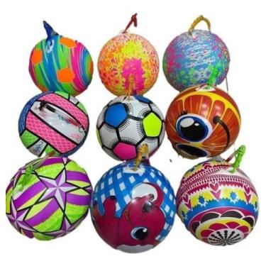 Imagem de 3 Bolas De Vinil Com Mola Ioio Ping Pong 23cm Para Recreação - Central