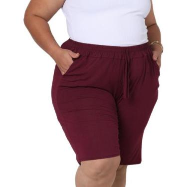 Imagem de Kit 2 Bermuda Feminina Senhora Plus Verão Viscolycra - PMQ, Sortidas, 