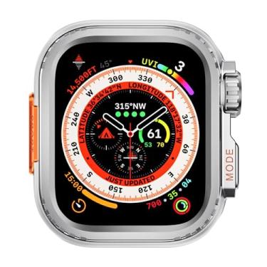 Imagem de CYSUE Para Apple Watch Watch Case 44mm 45mm 46mm 42mm 49mm Caixa de relógio de metal(Matt Silver,45mm)
