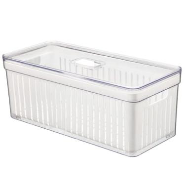 Imagem de Organizador de Geladeira Armario Cozinha 6,8L Acrilico Para Frutas Legumes e Vegetais (Unidade, Cesta)