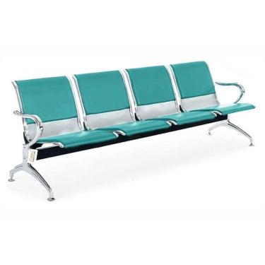 Imagem de Cadeira Longarina Com Est Cromada 4 Lugares Colors Aqua