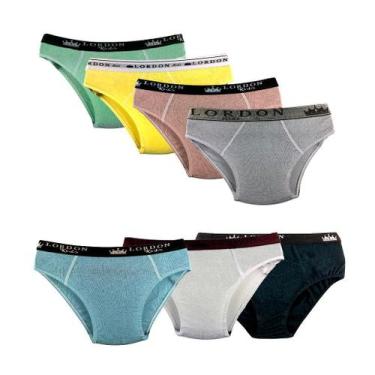 Imagem de Kit 05 Cueca Slip Elástico Exposto Infantil Algodão Menino Tradicional