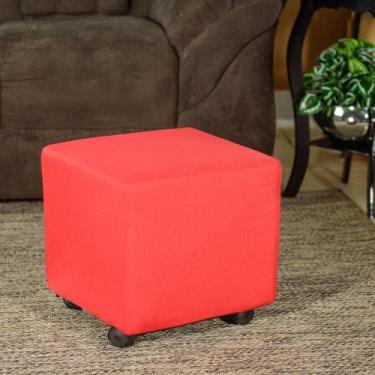 Imagem de Kit 2 Capa De Puff Plus Premium Quadrado Vermelho - Charme do Detalhe,