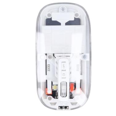 Imagem de Mouse Sem Fio, Mouse de Jogos Transparentes Com Receptor USB, Ergonômico Sem Fio, Modo 3 2,4 GHz BT1 BT2, 3 DPI Ajustável, para Tablet para Laptop para PC (Branco)