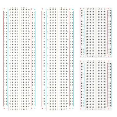 Imagem de ELEGOO 2 peças 830 pontos e 2 peças kit de tábua de pão de 400 pontos sem solda para placas de pão Arduino eletrônicos para projetos de circuitos placa de protótipo