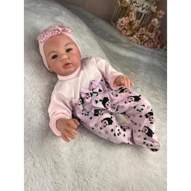 Imagem de Boneca Bebê Recém Nascida Realista Corpo de Pano Macio - Mundo Azul e 