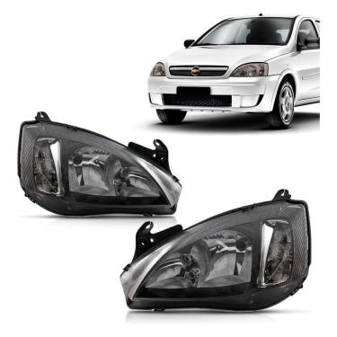 Imagem de Par farol corsa montana 2003 até 2007 máscara negra