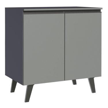 Imagem de Balcão 80 cm 2 Portas Com Pés Cinza Nice Madesa