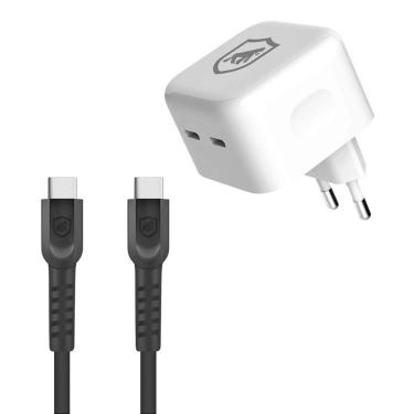 Imagem de Carregador Turbo Duplo Tipo C + 2UN Cabo Dual Shock Tipo C / Type C - Gshield