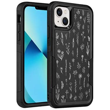 Imagem de LOQUPE Capa projetada para iPhone 13, resistente, resistente, leve, fina, à prova de choque, capa protetora para iPhone 13 de 6,1 polegadas, mulheres e meninas, linda flor branca