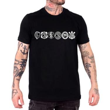 Imagem de Camisa Camiseta Corinthians Escudos 1910 Gaviões Da Fiel lançamento 20