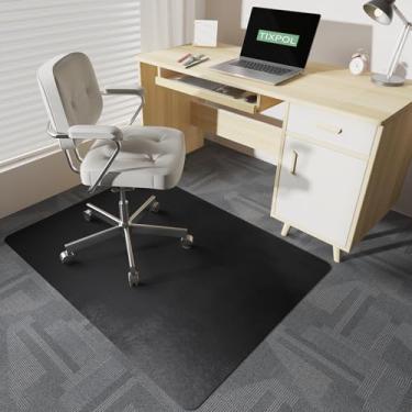 Imagem de tixpol Tapete de cadeira para carpete, tapete de cadeira de 122 x 91 cm para pisos alcatifados, tapete protetor de carpete antiderrapante com aderências, tapete de piso resistente sob a mesa para