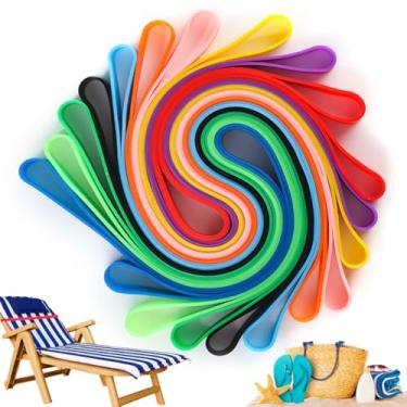Imagem de 10 peças de faixas de toalha de borracha de silicone, livros ao ar livre para embalar equipamentos para cadeiras, clipes de toalha de praia, elásticos para cadeiras de praia, essenciais de cruzeiro (0,4 × 12 polegadas)