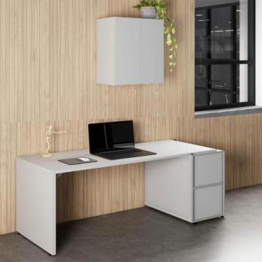 Imagem de Mesa Escritório 1,70m c/ Balcão e Armário Aéreo 2 Portas F5 - F5 Offic