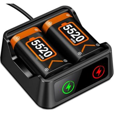 Imagem de DINOSTRIKE Estação De Carregamento Rápido Para Baterias Recarregáveis Xbox 2X 5520 Mwh Para Xbox One/Xbox Series X|S Xbox One S/Xbox One X/Xbox One Elite Sega Saturn Acessórios