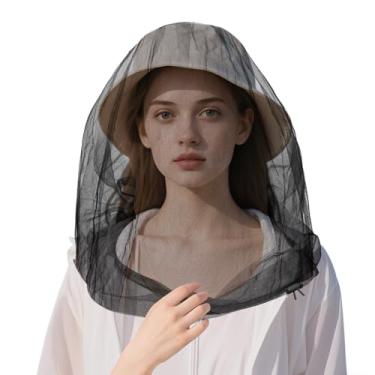 Imagem de Mosquiteiro extragrande, 106 x 63 cm, rede de mosquiteiro ultra grande, rede de malha para rosto e pescoço, serve para todos os chapéus para acampamento ao ar livre, caminhadas, pesca, jardinagem e