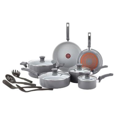 Imagem de Jogo de Panelas Tefal Recycled Ceramic Cinza 10 Peças – Revestimento Cerâmico Antiadere...