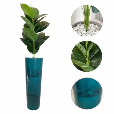 Imagem de Planta Artificial Ficus Lyrata Vaso Alto Marmorizado + Pedra - FlorImp