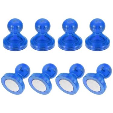 Imagem de PATIKIL 8 peças de pinos de ímãs, 1 x 0,9 ímãs fortes de geladeira quadro branco magnético tachinhas decorativas para geladeira Locker calendário escritório, azul