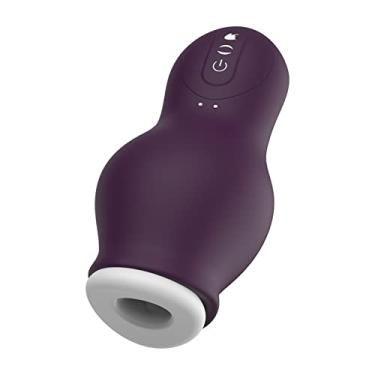 Imagem de Masturbador Masculino Automático Vibração Boquete Máquina de Chupar Silicone Vagina Masturbação Copo Brinquedo Sexual Para Homens Prazer Realista (Color : Purple)