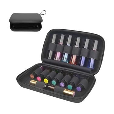 Imagem de BLIRITEL Bolsa organizadora de óleos essenciais, estojo rígido de transporte de óleo essencial para 15 frascos, estojo de viagem de óleo essencial de EVA para 5 ml, frascos padrão e rolo de 10 ml,