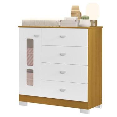 Imagem de Quarto de Bebê New Katatau Branco Acetinado Savana com Colchão Gazin  