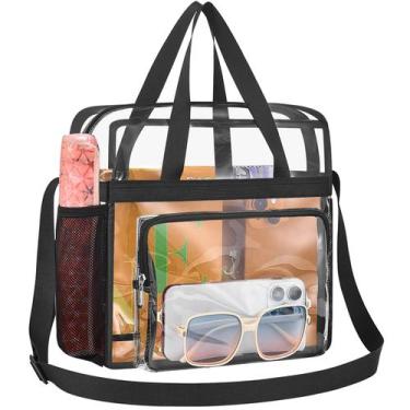 Imagem de Sacola transparente Busiuw para eventos em estádios 30x30x15cm (preta)