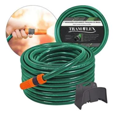 Imagem de Mangueira de Jardim TramaFlex 30 Metros + Suporte de Parede