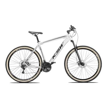Imagem de Bicicleta Aro 29 KSW 27 Marcha Freio a Disco Cubos K7,17,Branco Preto