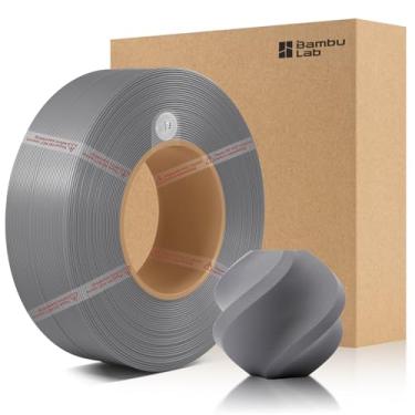 Imagem de 3DTOOLS Refil de filamento fosco PLA de bambu de 1,75 mm, alta dureza, alta velocidade e fácil impressão, ecológico com RFID para Bambu Lab A1, A1MINI, X1, P1 AMS 1KG +/- 0,03 mm (sem carretel) Cinza