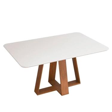 Imagem de Mesa De Jantar Retangular 160cm Kiara D04 Freijó-off White - Mpozenato
