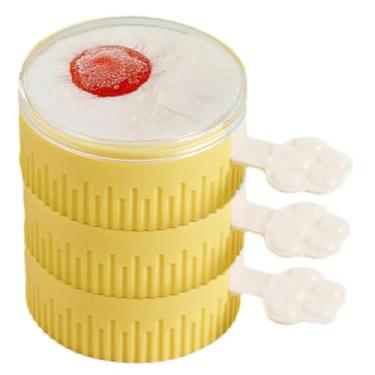 Imagem de Máquinas de embalagem reutilizáveis Ferramentas de cozinha Acessórios Molde de picolé multicamadas para gadgets manuais de verão para festas em casa (Amarelo)