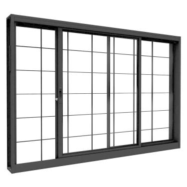 Imagem de Janela de Aço de Correr Lucasa Facilita Preto