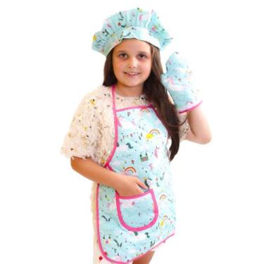 Imagem de Avental Juvenil Cozinheiro Estampas Divertidas Para Escola e Recreação