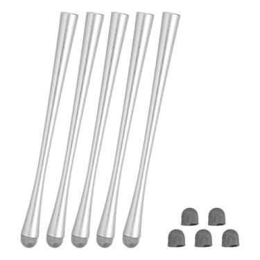 Imagem de PATIKIL 5 canetas Stylus de cintura fina para telas sensíveis ao toque, 2 em 1, caneta universal de alta sensibilidade, caneta capacitiva para celulares, tablets, laptops, dispositivos com tela