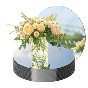 Imagem de 12 peças de placas espelhadas redondas para centros de mesa, bandejas de espelho, espelhos redondos planos de 30,5 cm para mesas, centros de mesa de centro de mesa, centros de mesa e centros de mesa