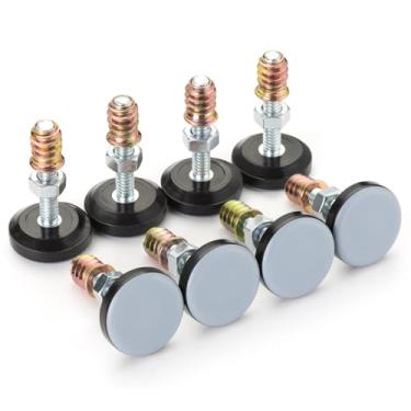 Imagem de shytick Niveladores De Móveis - Ptfe Ajustável (Teflon) Almofadas Com Fundo Para Mesa, Cadeira E Pernas Pacote 8 Inserções Porca Ajuda A Deslizar Protetores Piso Madeira Pés (T8)