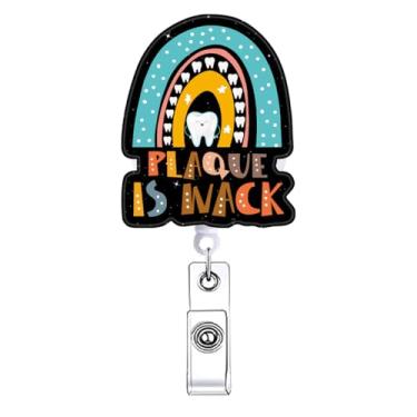 Imagem de Funny Plaque is Wack Dental Assistant Dente Crachá Acessórios com Clipe Jacaré Enfermeira Estudante Divertido CNA RN Porta-crachá Retrátil para Cartão de Identidade Clipe de Crachá de Assistente