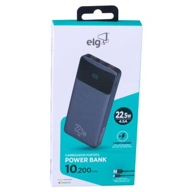 Imagem de Carregador Portátil Power Bank 10200Mah ELG PB102-BK Preto