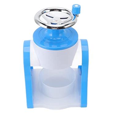 Imagem de Máquina de gelo raspada portátil com manivela, lâminas de aço inoxidável, triturador de gelo seguro para casa, restaurantes, cafés, barracas de comida (azul)
