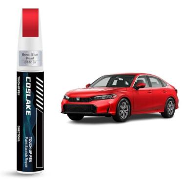 Imagem de COSLAKE Tinta de retoque de carro (Rallye Red(R-513)) para Honda, kit de reparo de arranhões de pintura de carro, solução rápida e fácil de reparar, caneta removedor de arranhões 2 em 1 com cor