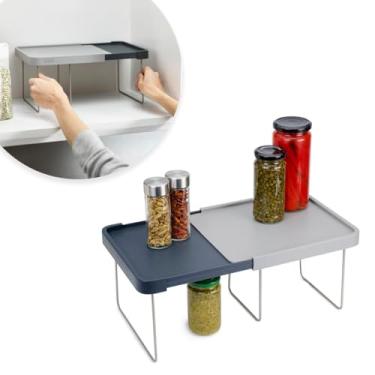 Imagem de Organizador Expansível Dobrável para Armário e Geladeira, Cinza