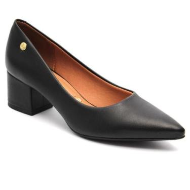 Imagem de Scarpin Vizzano Salto Médio Bloco Sapato Confortável, Preto, 38
