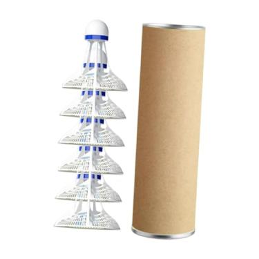 Imagem de Vaveren Petecas de badminton resistentes ao vento com cabeça de espuma portátil para treinamento de iniciantes, acessórios leves de 6,5 x 6,5 cm, Branco 6pcs