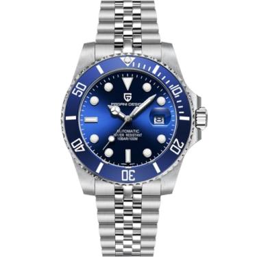 Imagem de CEYADG Relógio mecânico automático Pagani Design PD1661, movimento NH35/NH36, vidro de safira, relógio de aço inoxidável, 40 mm, mostrador de data, Azul, causal business