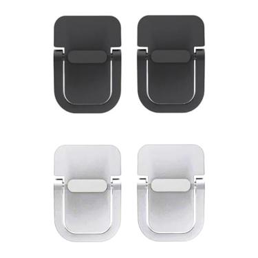 Imagem de LINYUEARUI Suporte de laptop com 4 peças, mini perna portátil, autoadesivo, invisível para teclado de mesa, suporte para laptop, suporte para computador, mini perna portátil (preto e branco)