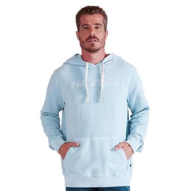Imagem de Moletom Nautica Masculino Hoodie Laundry Embroidered Azul Claro, M/M