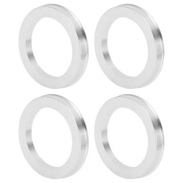 Imagem de INFINAUTO Anéis centralizados no cubo da roda do carro OD 76,1 mm para ID 56,1 mm Eixo central de rodas com absorção de choque Hubrings liga de alumínio tom prateado durável