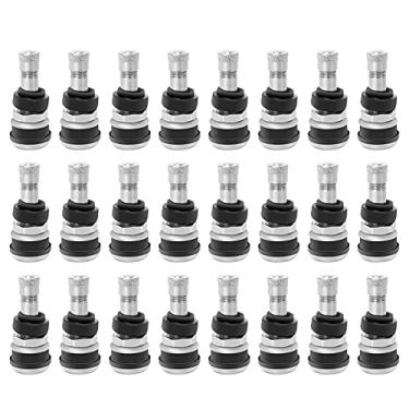 Imagem de TR416 Hastes de válvula de metal para montagem externa serve para furos de aro de 1,15 cm e 1,5 cm de comprimento, 3,8 cm de comprimento, prata (24 peças)